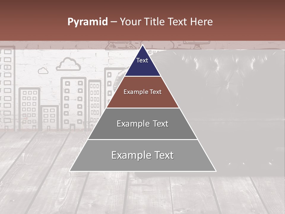 A Black Leather Chair Sitting In Front Of A Brick Wall PowerPoint Template