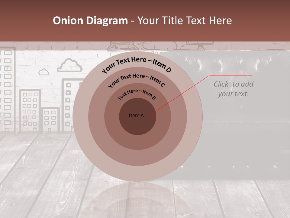 A Black Leather Chair Sitting In Front Of A Brick Wall PowerPoint Template