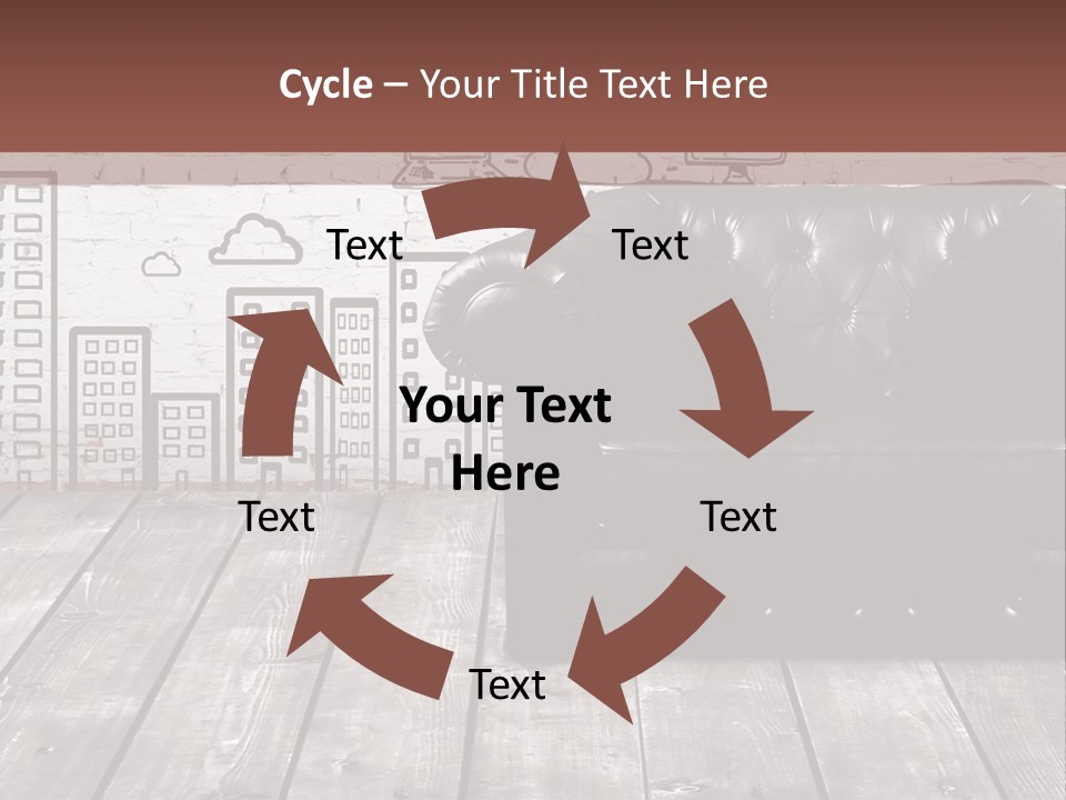 A Black Leather Chair Sitting In Front Of A Brick Wall PowerPoint Template