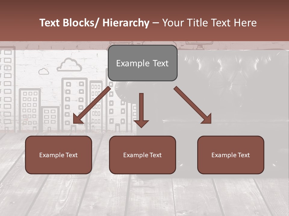 A Black Leather Chair Sitting In Front Of A Brick Wall PowerPoint Template