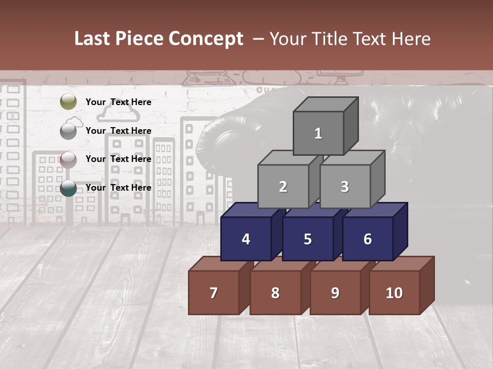 A Black Leather Chair Sitting In Front Of A Brick Wall PowerPoint Template