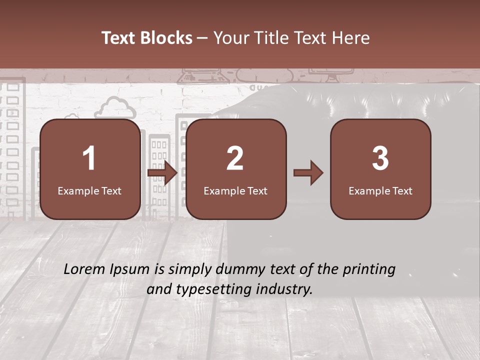 A Black Leather Chair Sitting In Front Of A Brick Wall PowerPoint Template