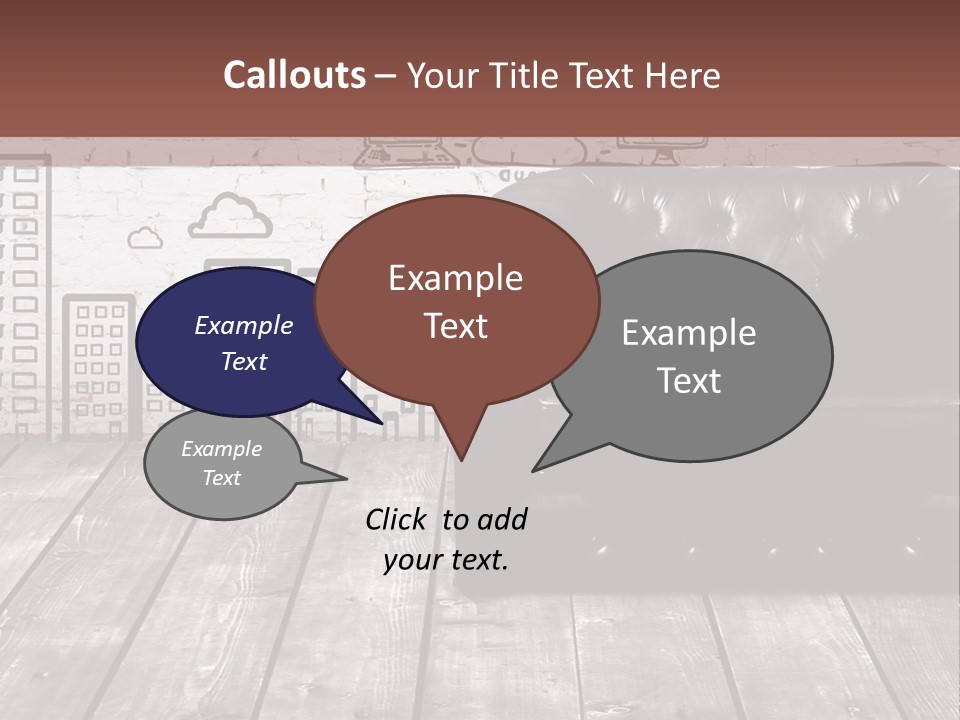 A Black Leather Chair Sitting In Front Of A Brick Wall PowerPoint Template