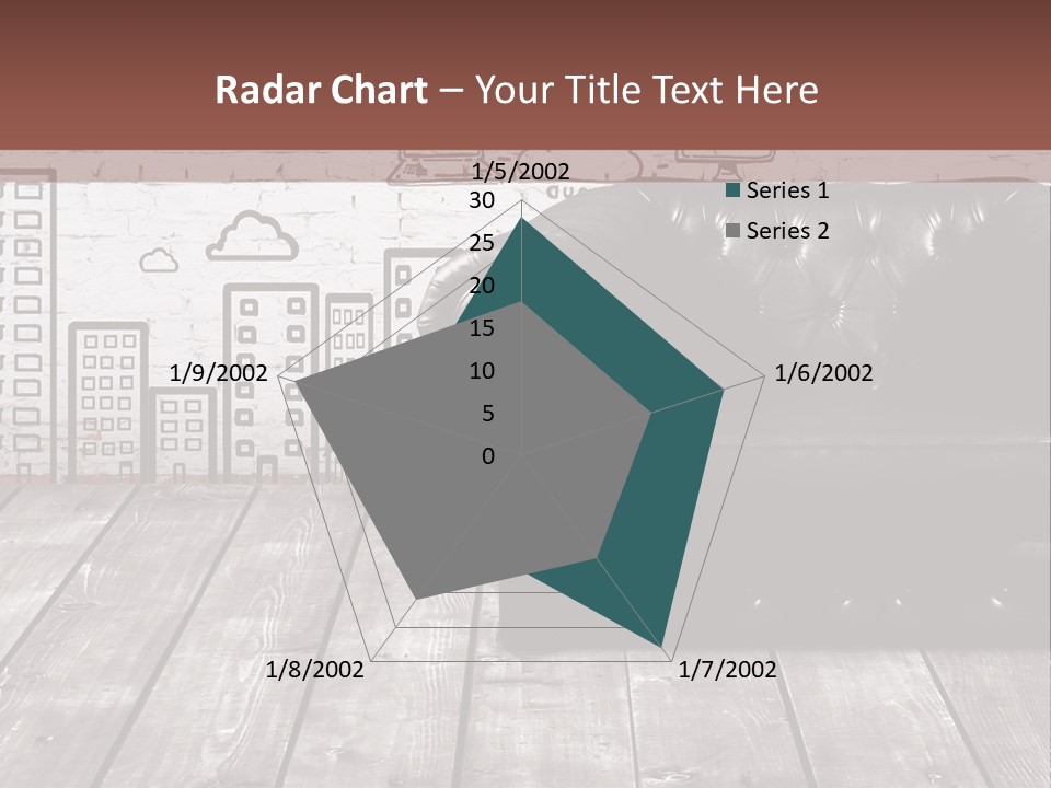 A Black Leather Chair Sitting In Front Of A Brick Wall PowerPoint Template