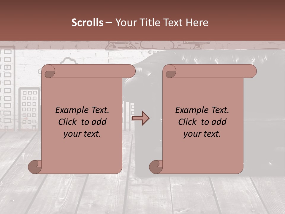 A Black Leather Chair Sitting In Front Of A Brick Wall PowerPoint Template