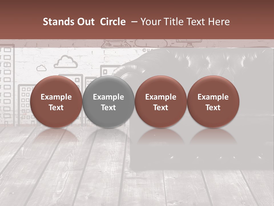 A Black Leather Chair Sitting In Front Of A Brick Wall PowerPoint Template