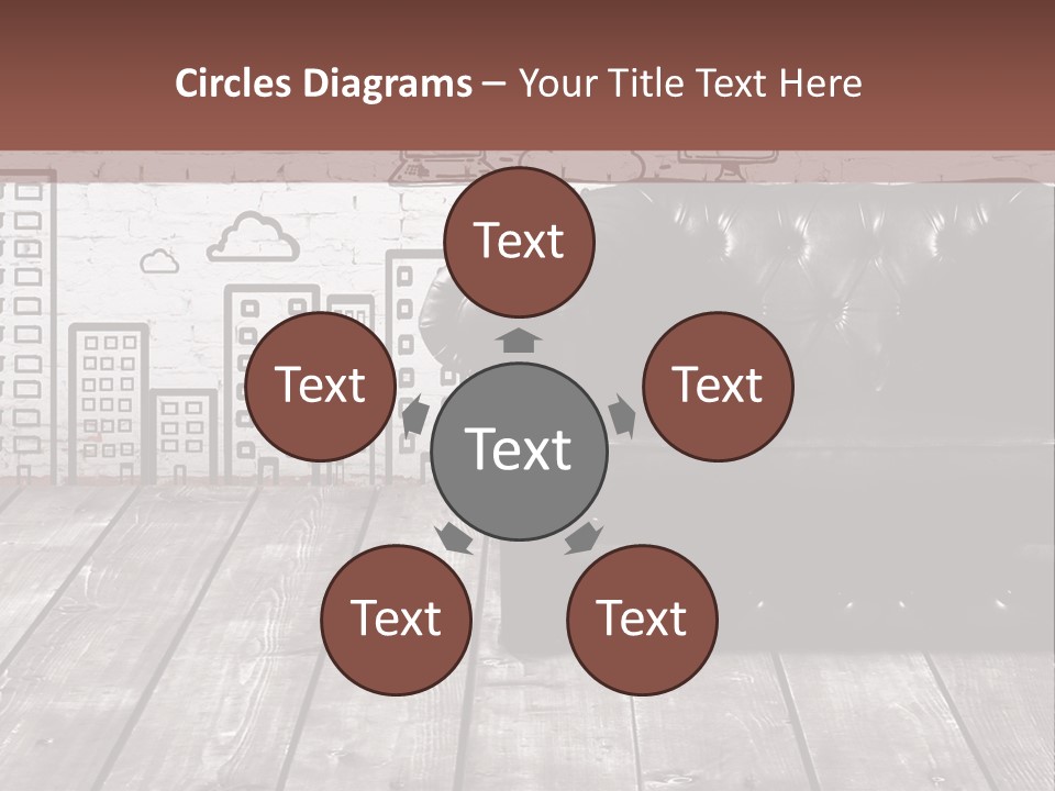 A Black Leather Chair Sitting In Front Of A Brick Wall PowerPoint Template