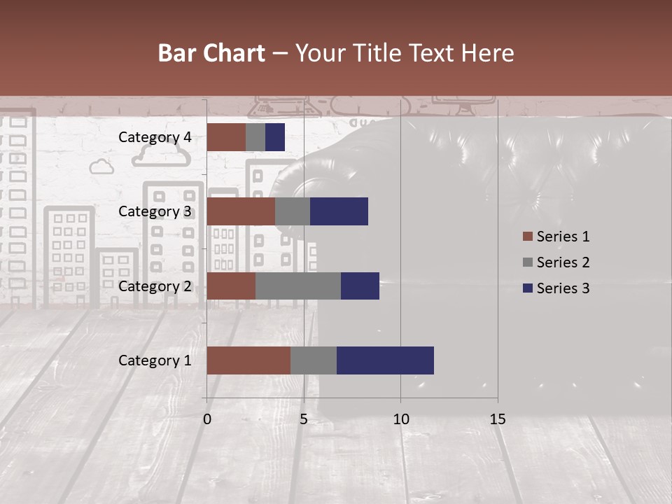 A Black Leather Chair Sitting In Front Of A Brick Wall PowerPoint Template