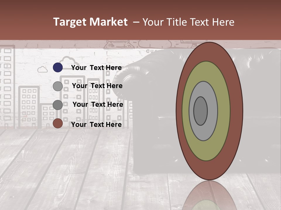 A Black Leather Chair Sitting In Front Of A Brick Wall PowerPoint Template