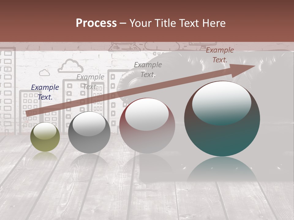 A Black Leather Chair Sitting In Front Of A Brick Wall PowerPoint Template