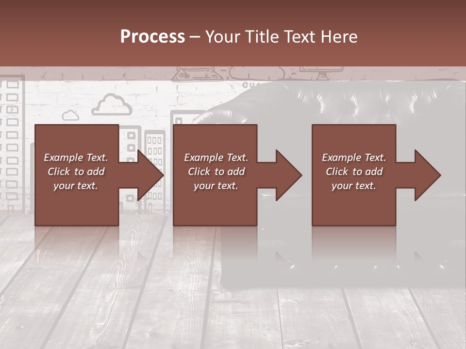 A Black Leather Chair Sitting In Front Of A Brick Wall PowerPoint Template