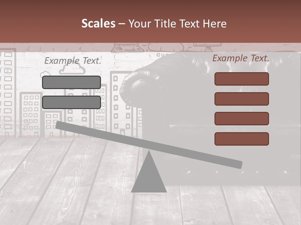 A Black Leather Chair Sitting In Front Of A Brick Wall PowerPoint Template