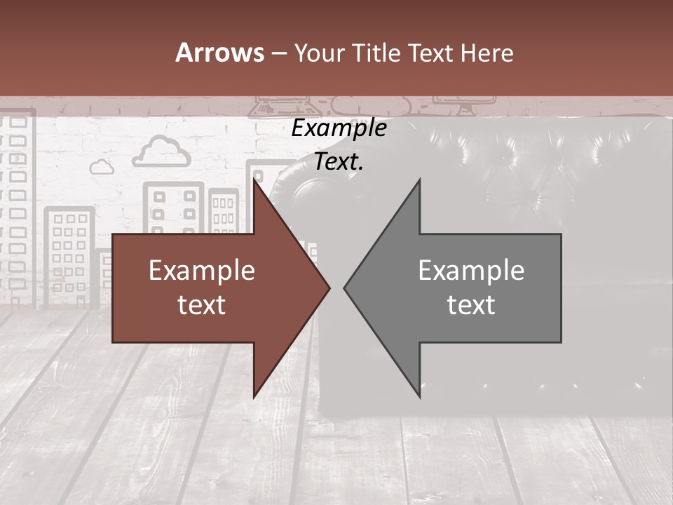 A Black Leather Chair Sitting In Front Of A Brick Wall PowerPoint Template