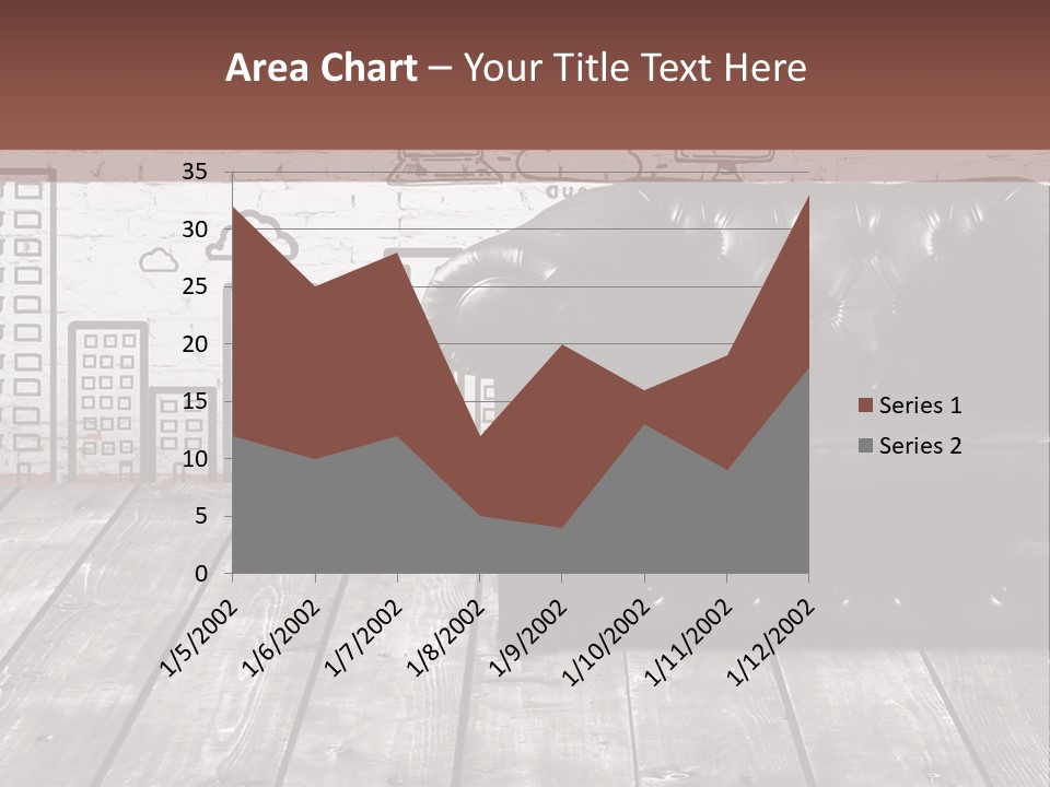 A Black Leather Chair Sitting In Front Of A Brick Wall PowerPoint Template