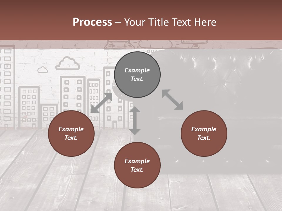 A Black Leather Chair Sitting In Front Of A Brick Wall PowerPoint Template