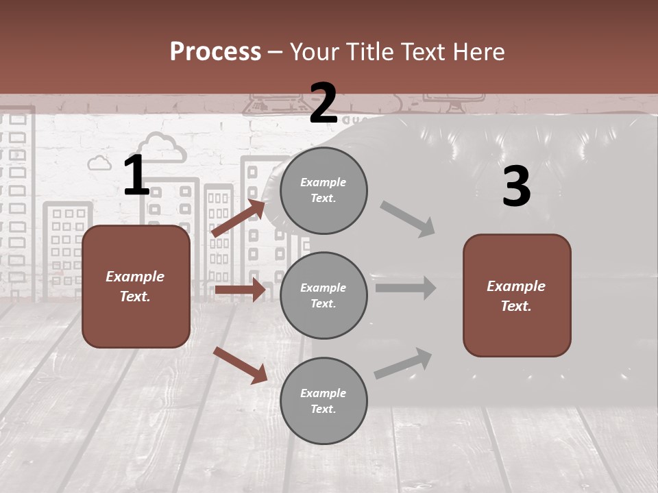 A Black Leather Chair Sitting In Front Of A Brick Wall PowerPoint Template