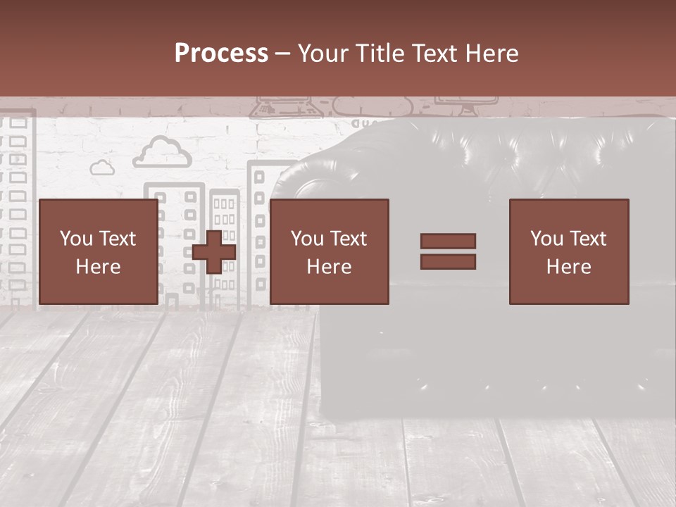 A Black Leather Chair Sitting In Front Of A Brick Wall PowerPoint Template