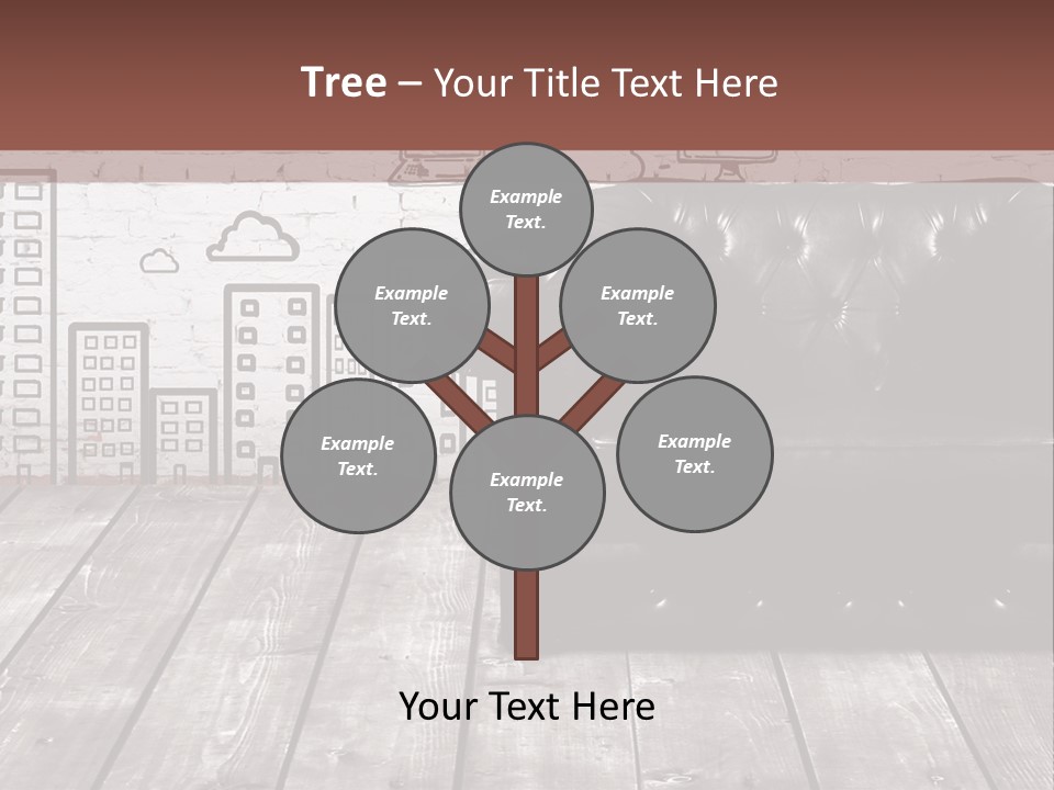 A Black Leather Chair Sitting In Front Of A Brick Wall PowerPoint Template