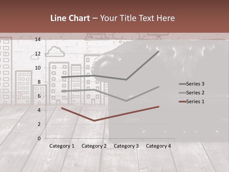 A Black Leather Chair Sitting In Front Of A Brick Wall PowerPoint Template