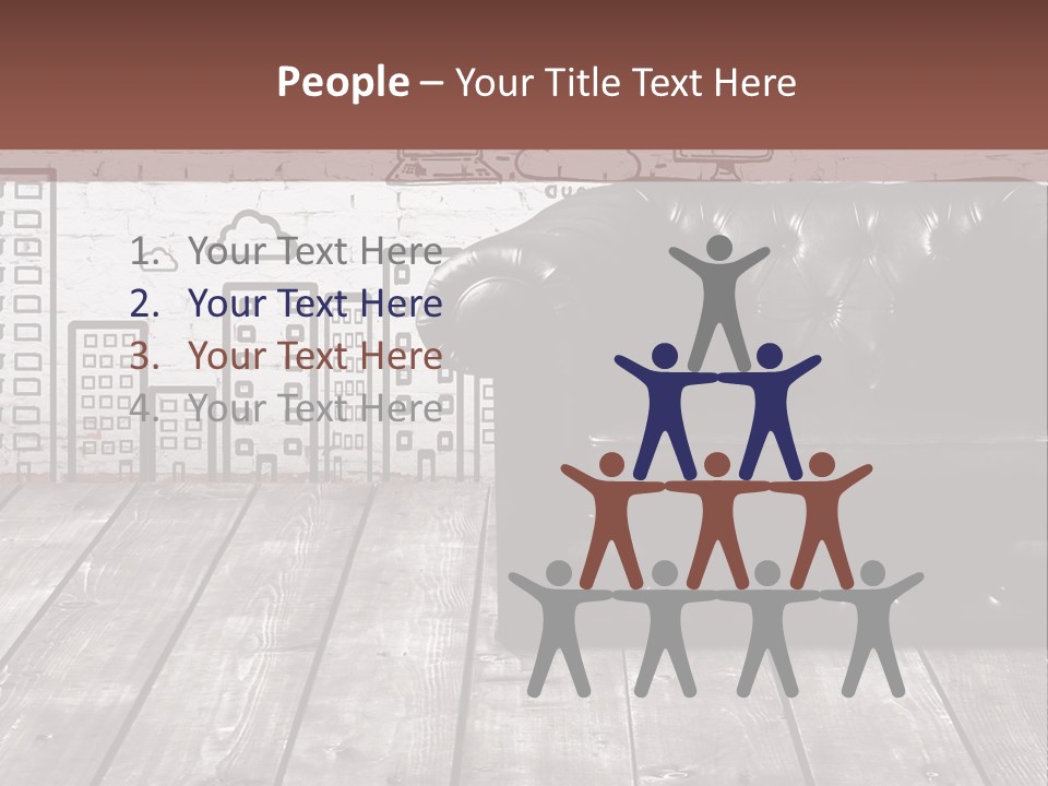 A Black Leather Chair Sitting In Front Of A Brick Wall PowerPoint Template