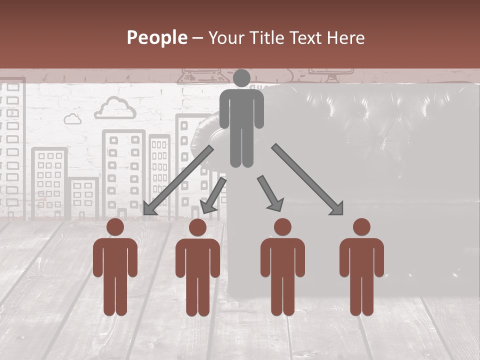 A Black Leather Chair Sitting In Front Of A Brick Wall PowerPoint Template