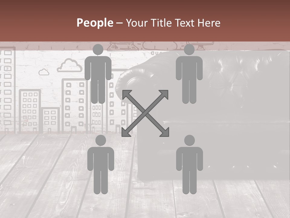 A Black Leather Chair Sitting In Front Of A Brick Wall PowerPoint Template