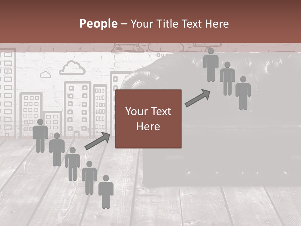 A Black Leather Chair Sitting In Front Of A Brick Wall PowerPoint Template