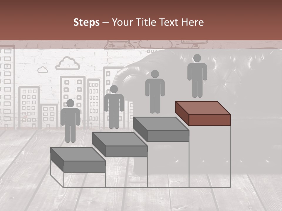 A Black Leather Chair Sitting In Front Of A Brick Wall PowerPoint Template