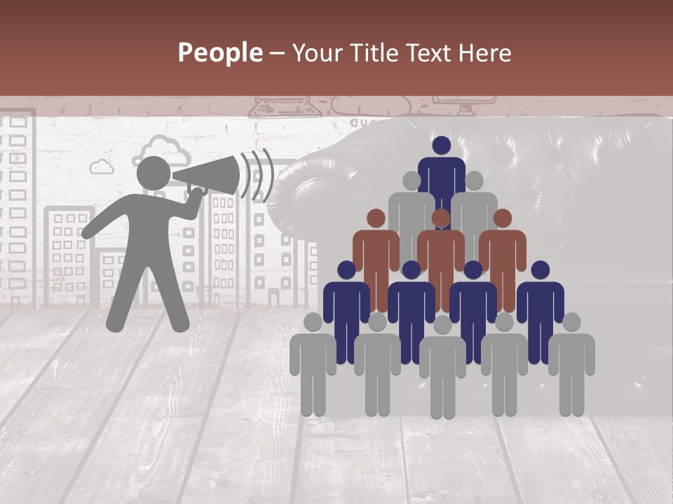 A Black Leather Chair Sitting In Front Of A Brick Wall PowerPoint Template