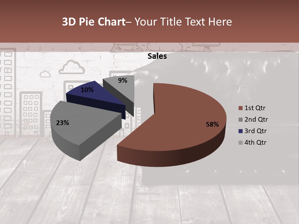 A Black Leather Chair Sitting In Front Of A Brick Wall PowerPoint Template