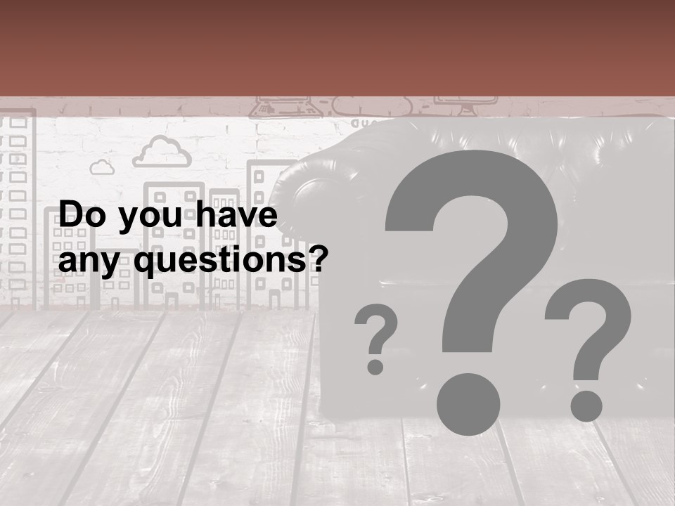 A Black Leather Chair Sitting In Front Of A Brick Wall PowerPoint Template