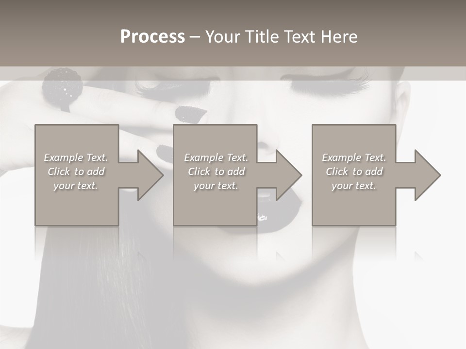 A Woman With Long Hair And Black Lipstick On Her Face PowerPoint Template