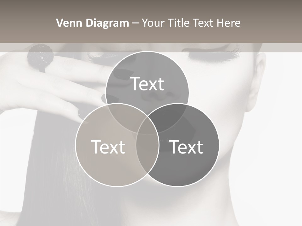 A Woman With Long Hair And Black Lipstick On Her Face PowerPoint Template