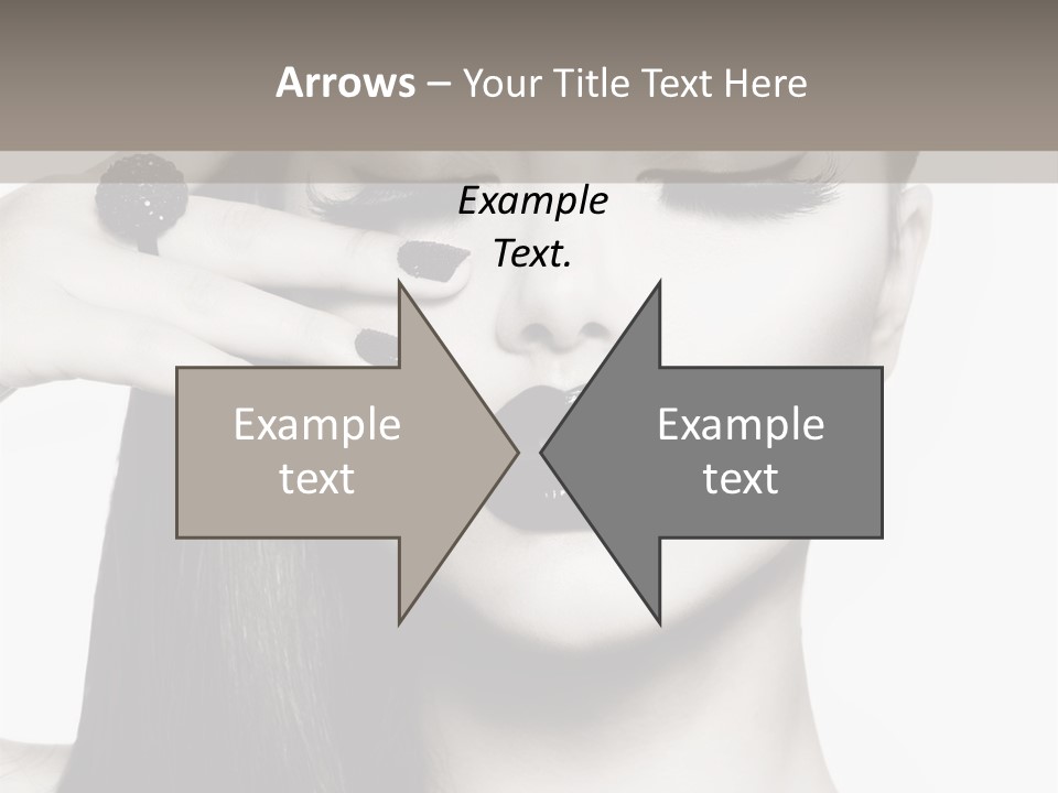 A Woman With Long Hair And Black Lipstick On Her Face PowerPoint Template