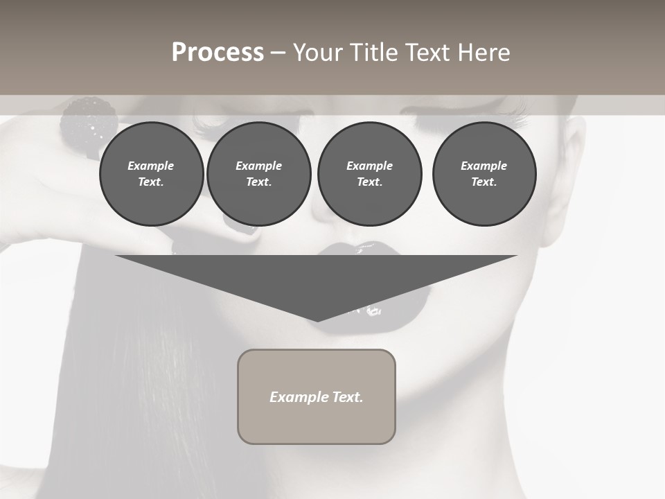 A Woman With Long Hair And Black Lipstick On Her Face PowerPoint Template