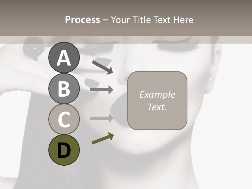 A Woman With Long Hair And Black Lipstick On Her Face PowerPoint Template