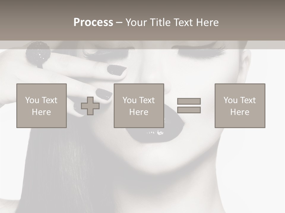 A Woman With Long Hair And Black Lipstick On Her Face PowerPoint Template