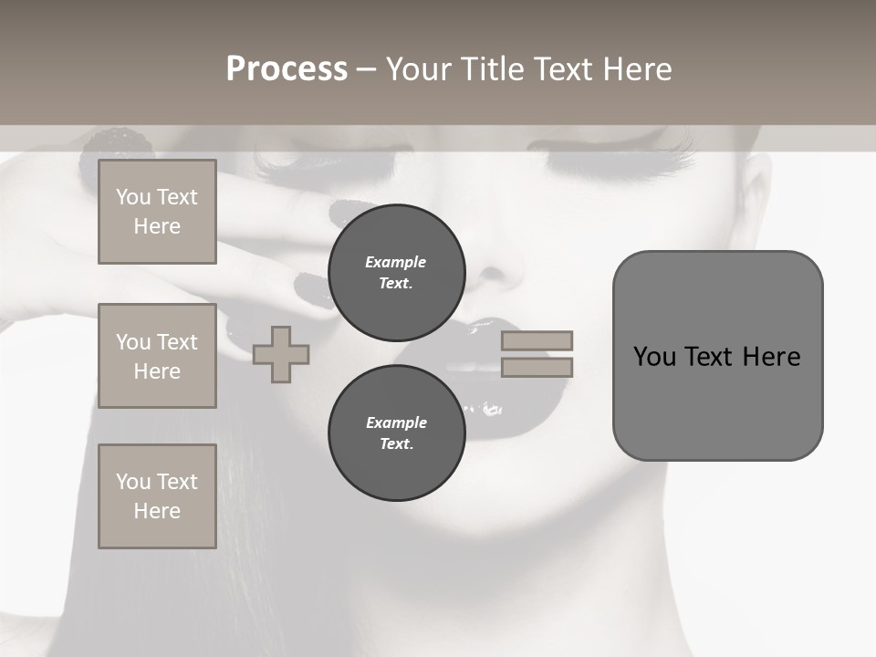 A Woman With Long Hair And Black Lipstick On Her Face PowerPoint Template
