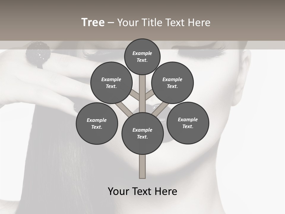 A Woman With Long Hair And Black Lipstick On Her Face PowerPoint Template