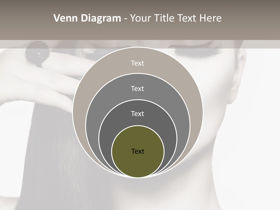 A Woman With Long Hair And Black Lipstick On Her Face PowerPoint Template