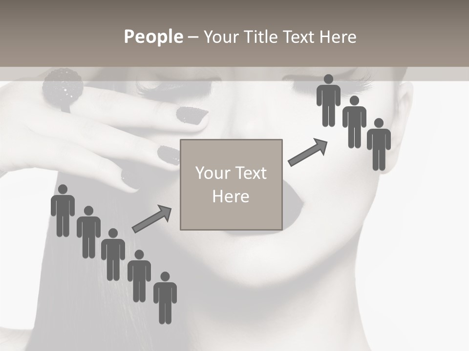 A Woman With Long Hair And Black Lipstick On Her Face PowerPoint Template