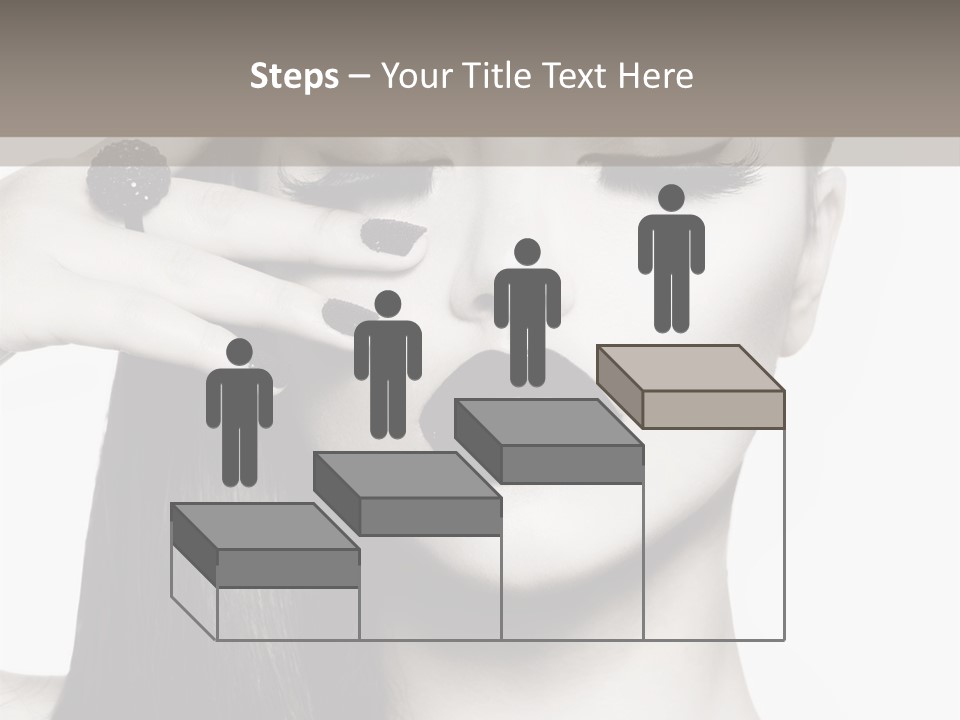 A Woman With Long Hair And Black Lipstick On Her Face PowerPoint Template