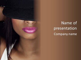 A Woman With A Hat On Her Head PowerPoint Template
