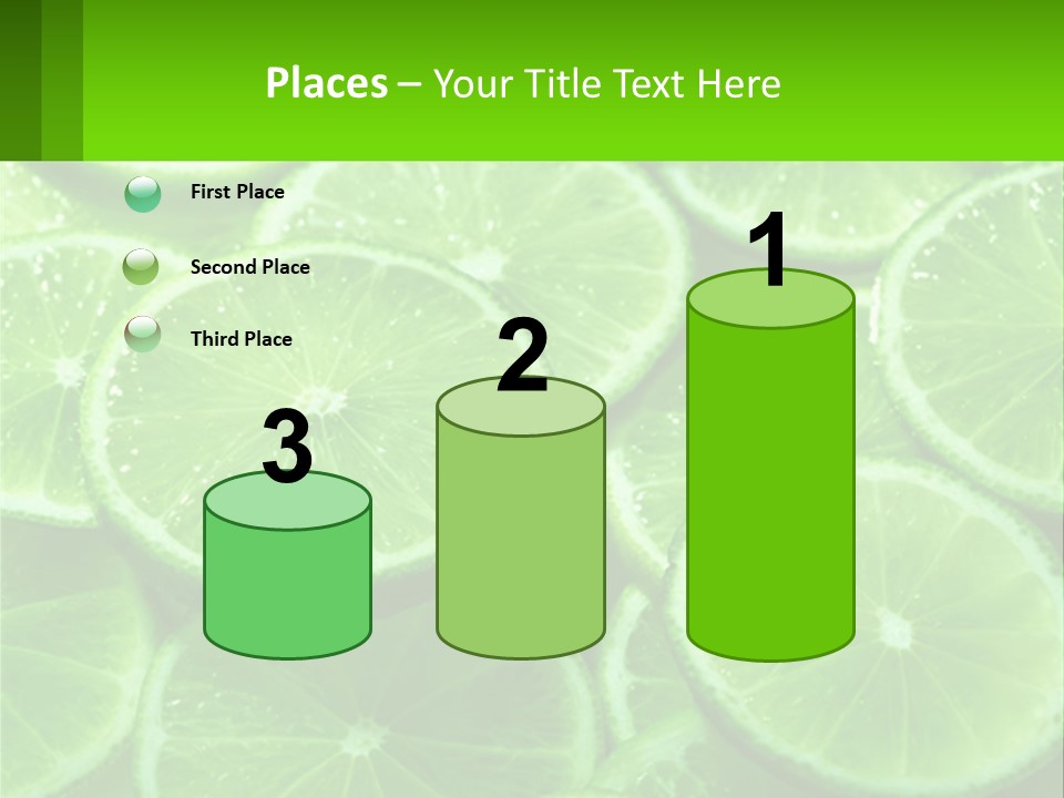 A Group Of Limes With Water Droplets On Them PowerPoint Template