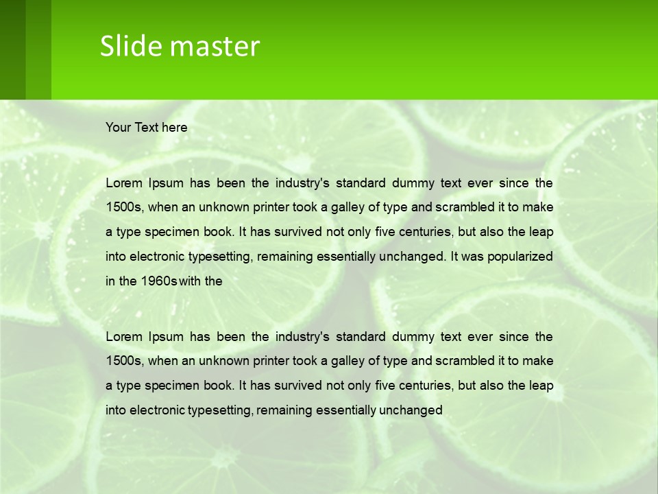 A Group Of Limes With Water Droplets On Them PowerPoint Template