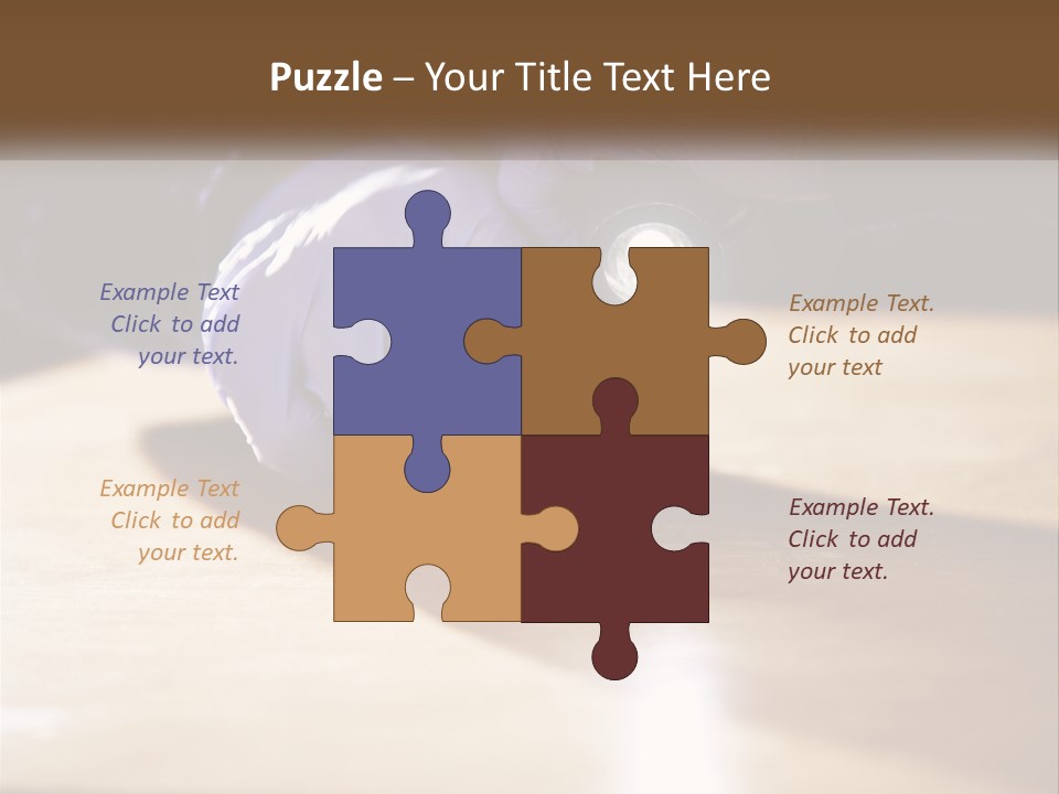 A Person Holding A Flashlight On Top Of A Wooden Table PowerPoint Template