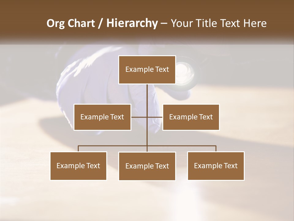 A Person Holding A Flashlight On Top Of A Wooden Table PowerPoint Template