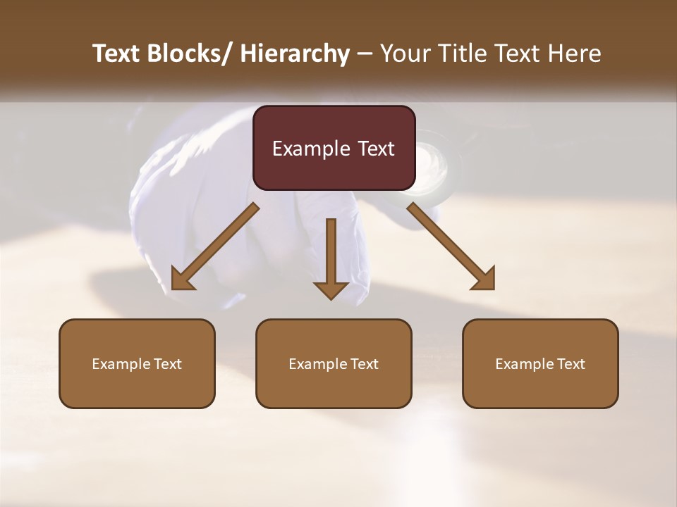 A Person Holding A Flashlight On Top Of A Wooden Table PowerPoint Template