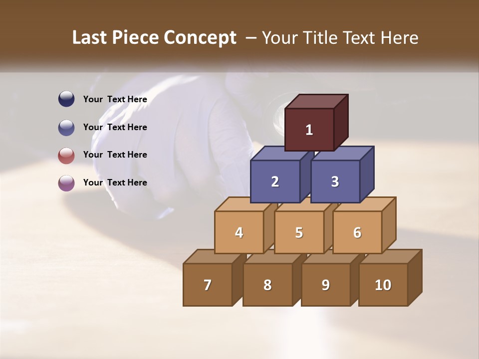 A Person Holding A Flashlight On Top Of A Wooden Table PowerPoint Template