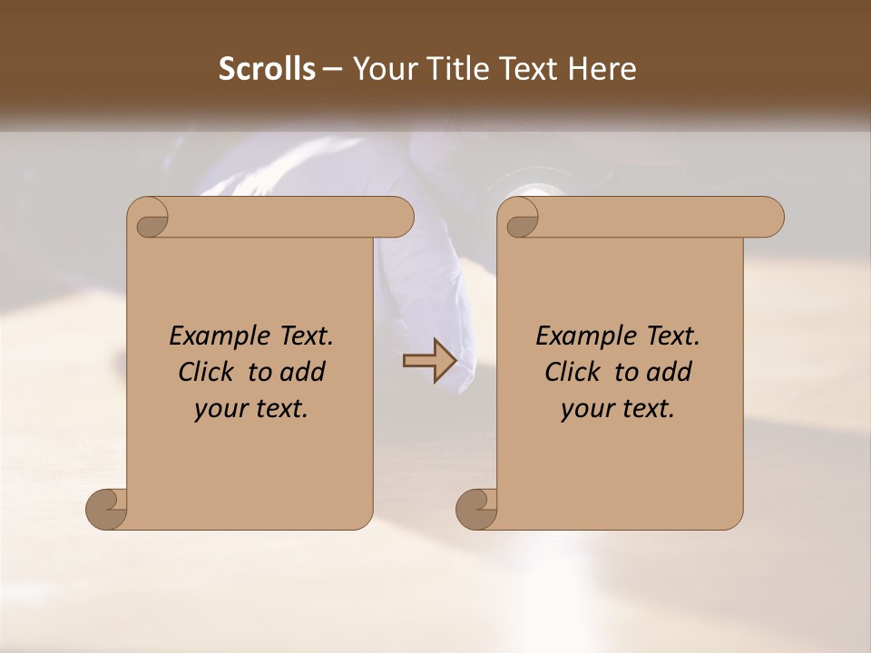 A Person Holding A Flashlight On Top Of A Wooden Table PowerPoint Template